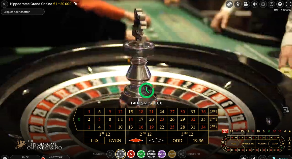 Cylindre de la table de Roulette de l'Hippodrome Casino de Londres