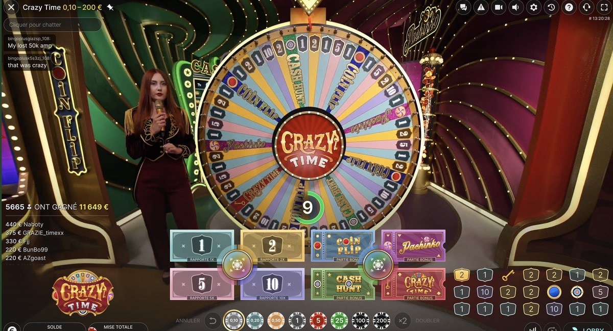 Croupier en Direct sur Crazy Time