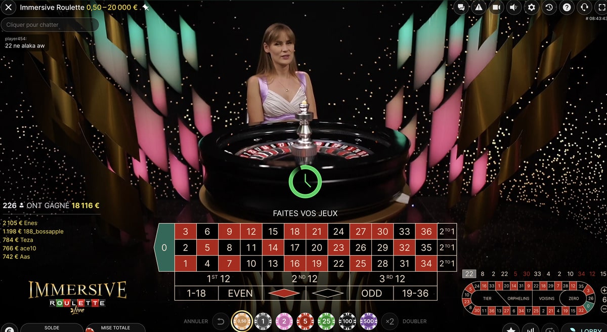 Immersive Roulette Live Dealer
