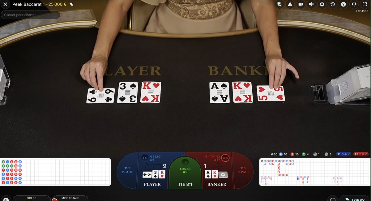 Peek Baccarat en Live