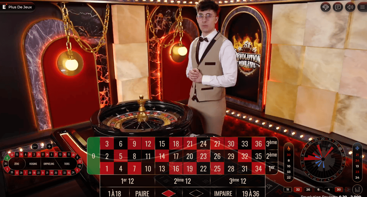 Croupier en Direct de la Revolution Roulette